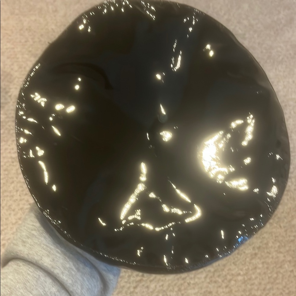 Eugenia Kim Shiny Leather Black Beret